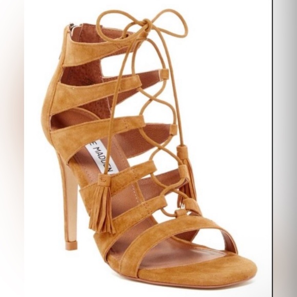 Steve Madden Camel Lace-Up Heels - Picture 1 of 2